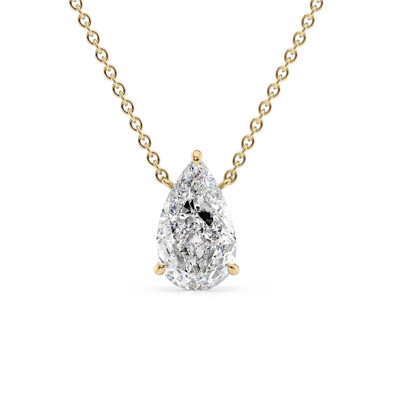 Pear Diamond Solitaire Necklace