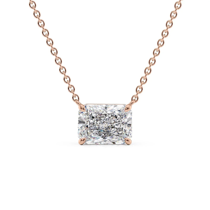 Radiant Diamond Solitaire Necklace