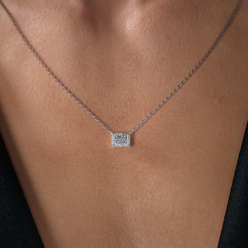 Radiant Diamond Solitaire Necklace