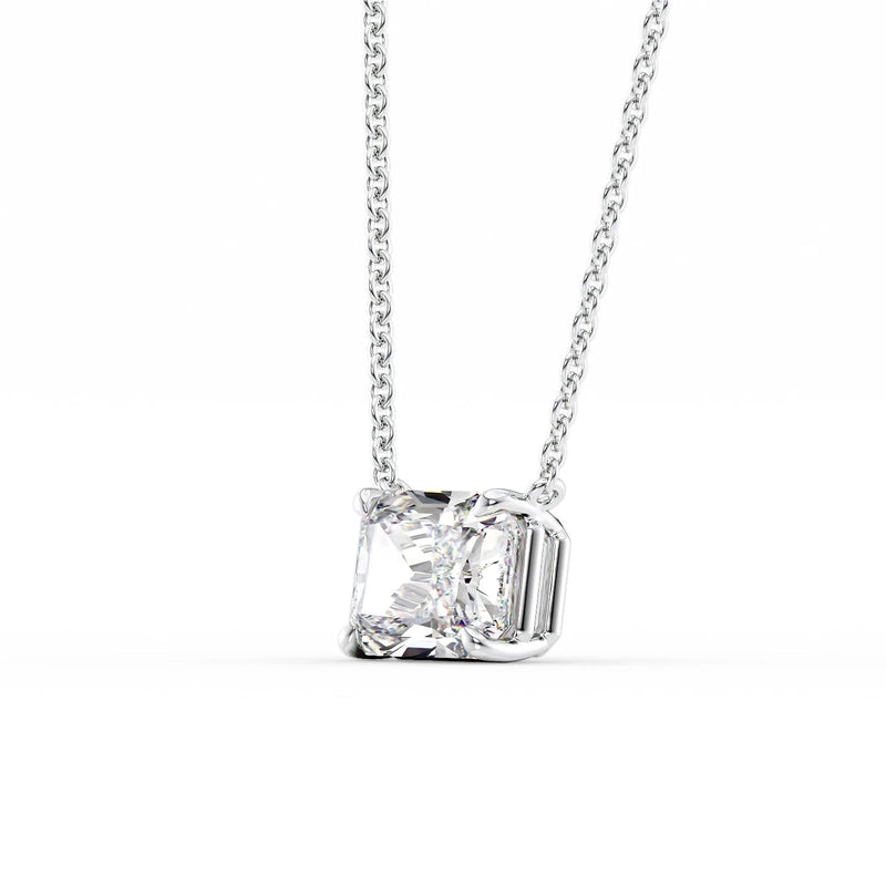 Radiant Diamond Solitaire Necklace