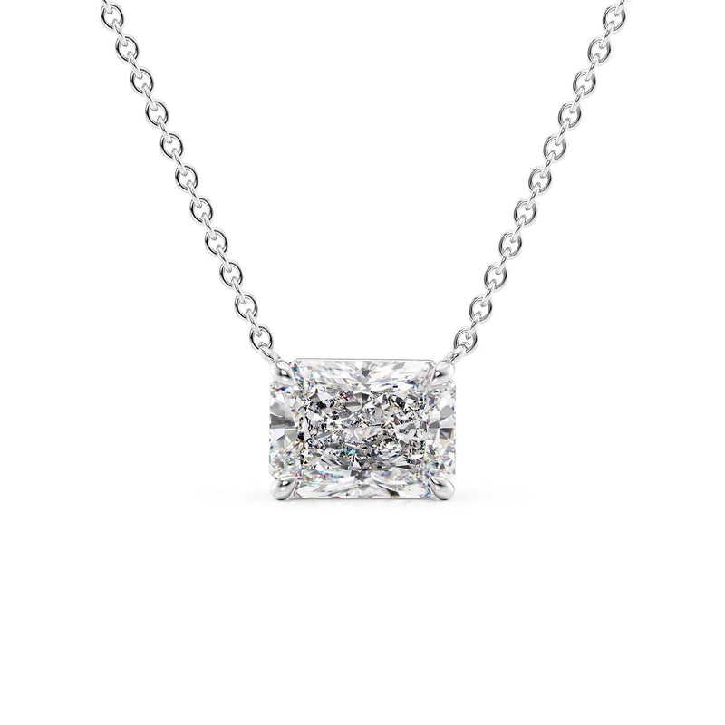 Radiant Diamond Solitaire Necklace