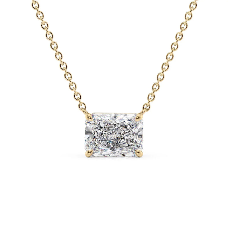 Radiant Diamond Solitaire Necklace