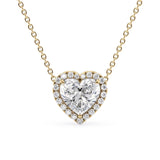 Heart Diamond Halo Set Necklace