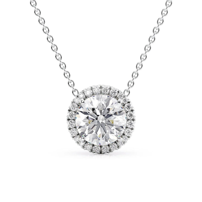 Lab Diamond Halo Set Necklace