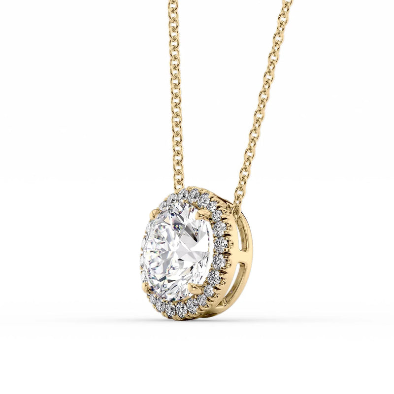 Lab Diamond Halo Set Necklace