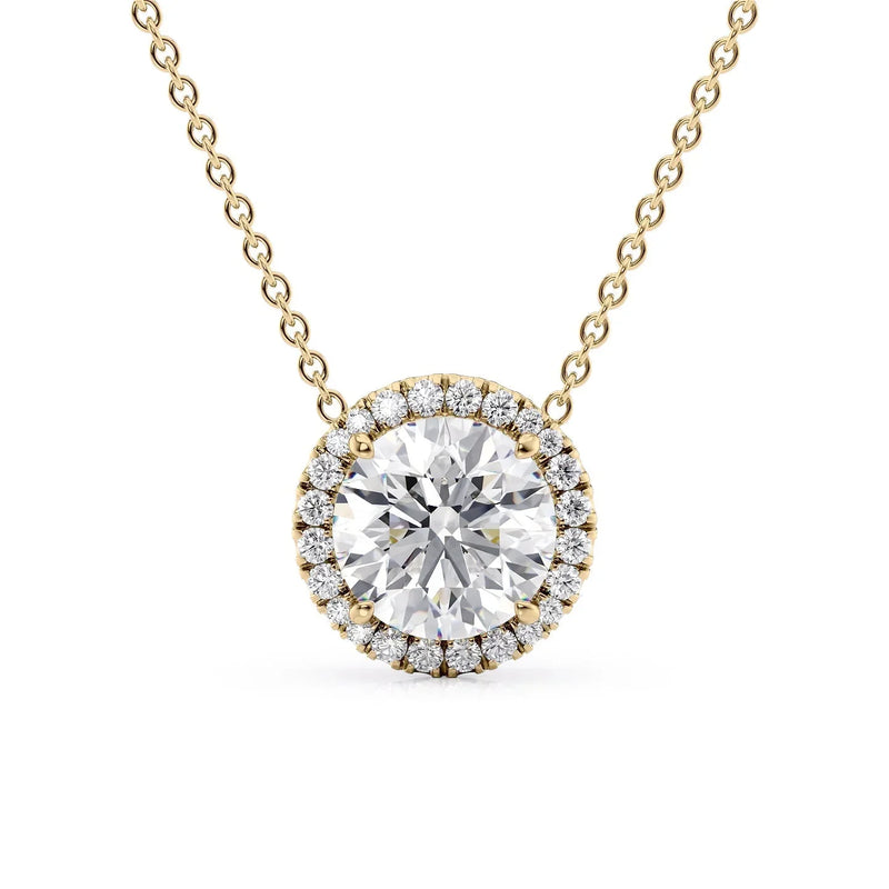 Lab Diamond Halo Set Necklace