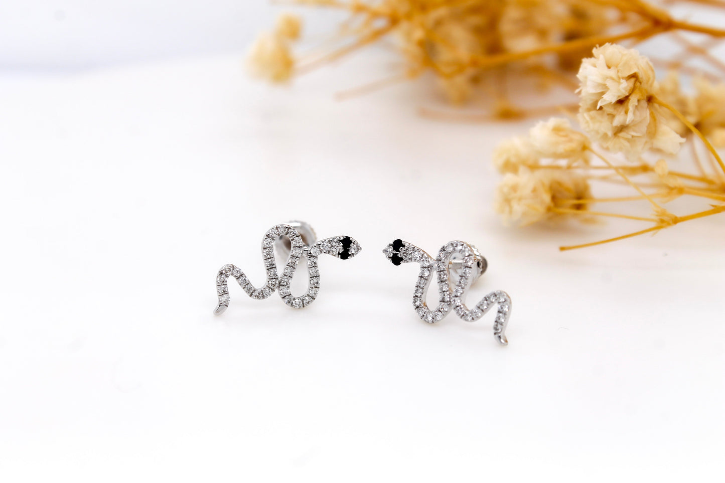 Diamond Snake Earrings