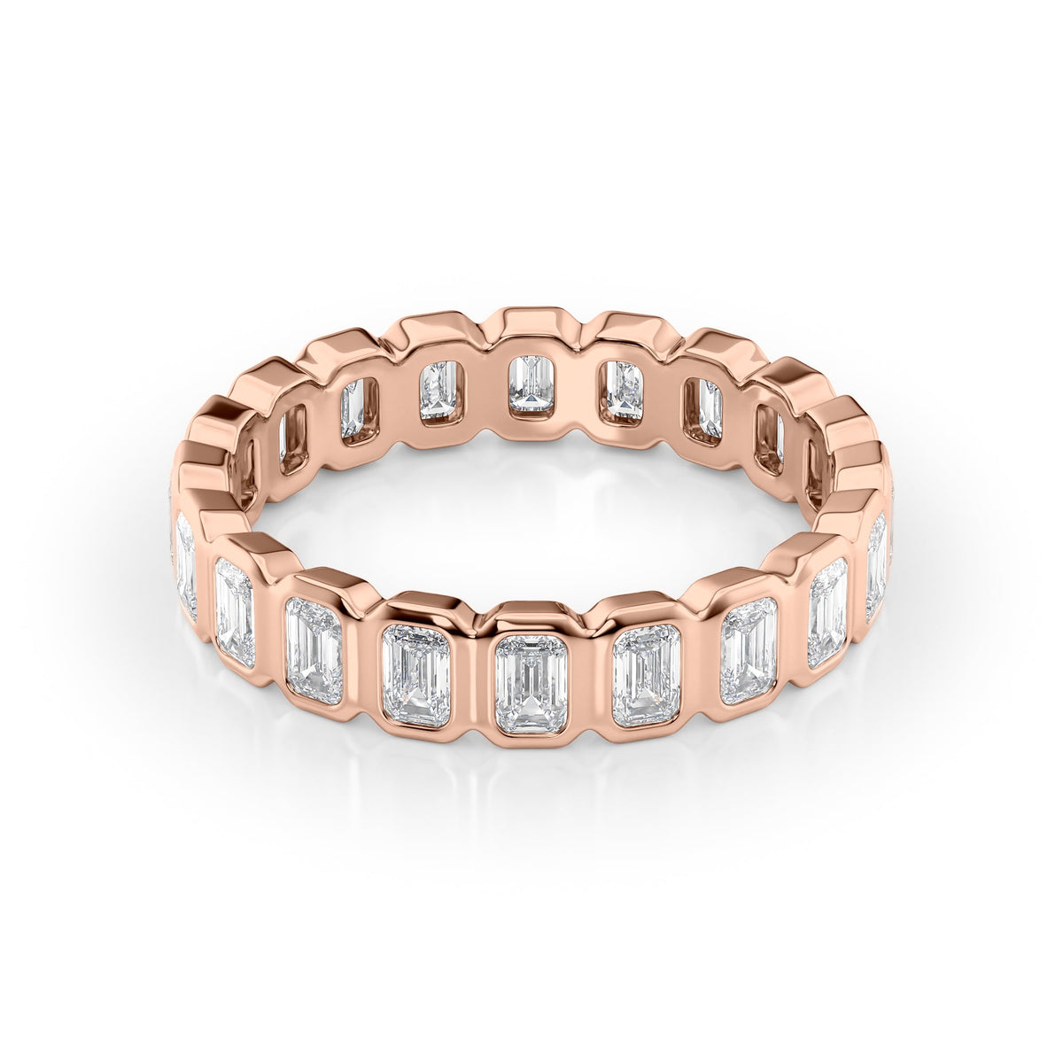 Emerald Diamond Bezel Eternity Ring