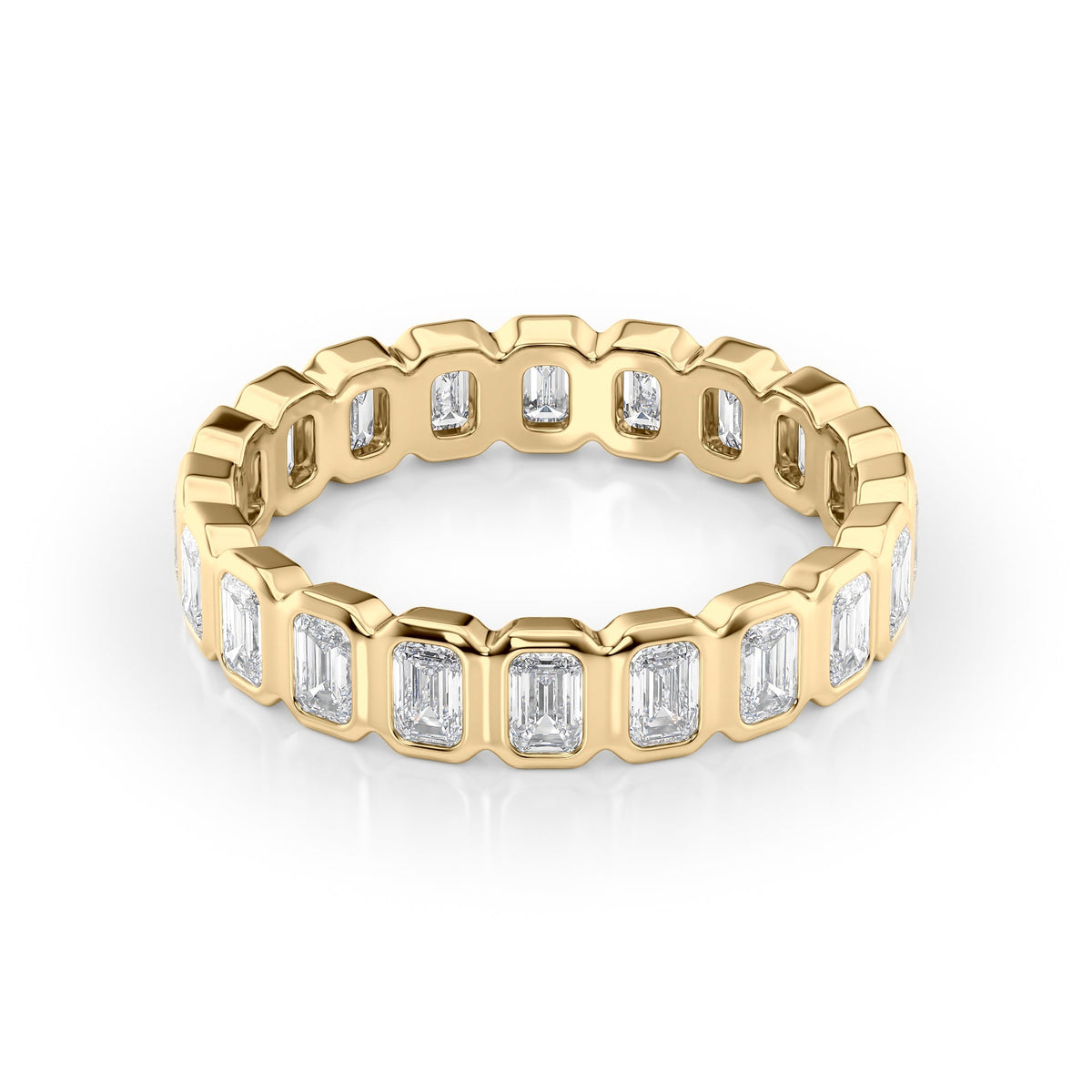 Emerald Diamond Bezel Eternity Ring