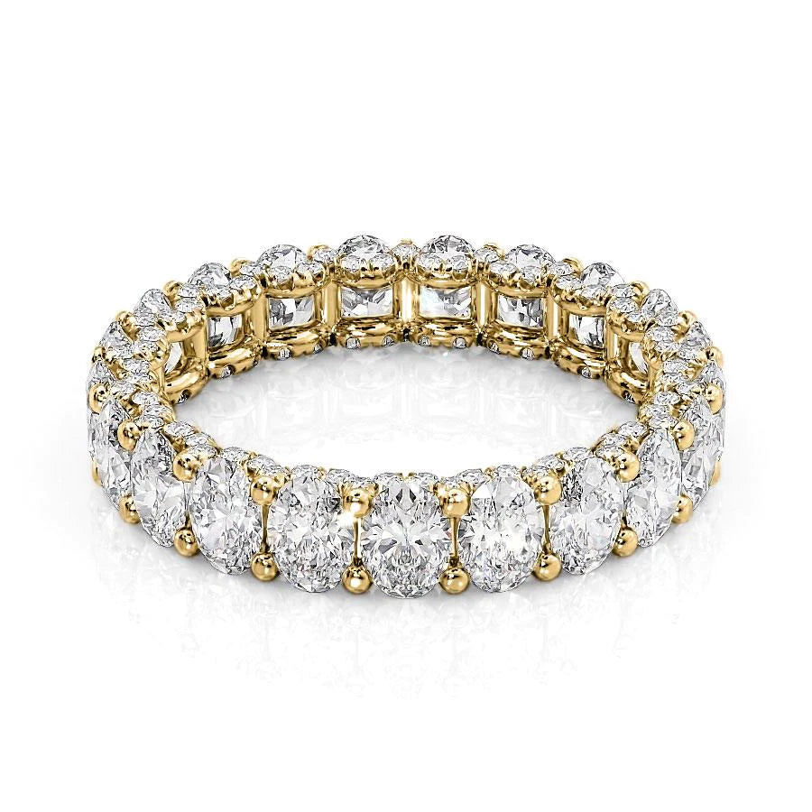 Oval Diamond U Pave Prong Eternity Ring
