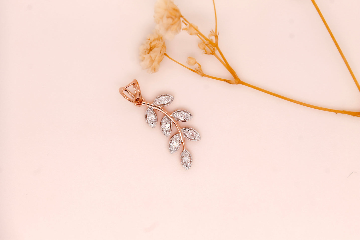 Diamond Leaves Pendant
