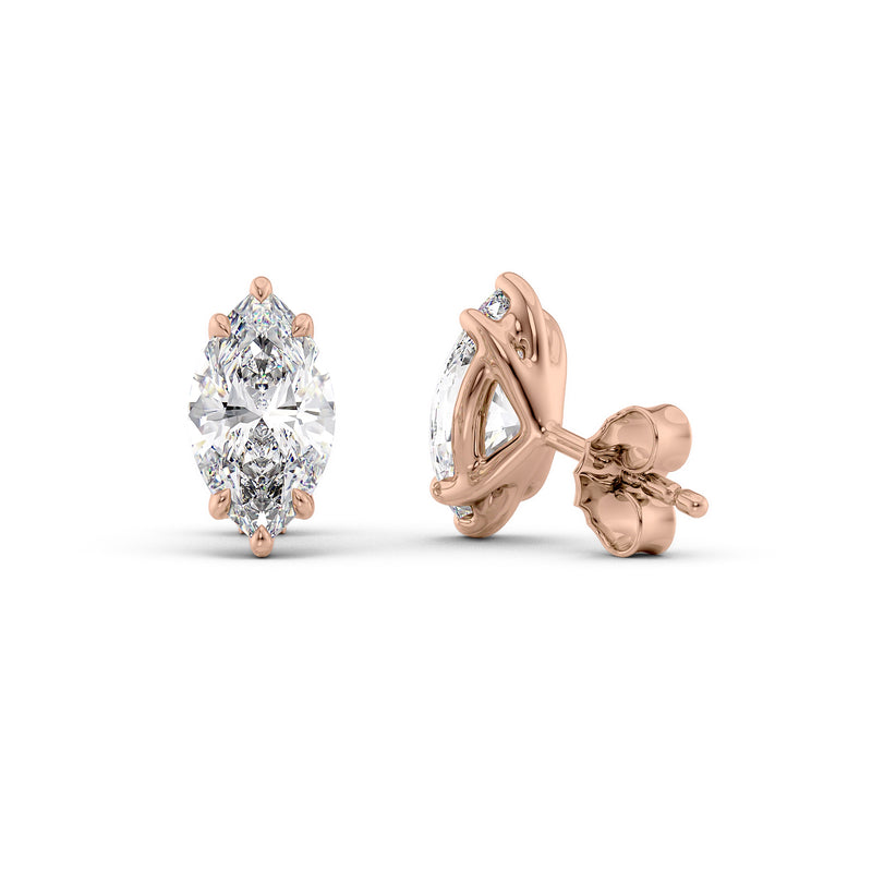 Marquise Diamond 6-Prong Martini Stud Earrings IGI Certified