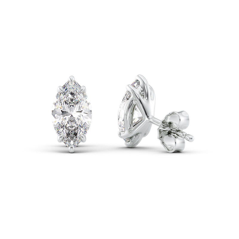 Marquise Diamond 6-Prong Martini Stud Earrings IGI Certified