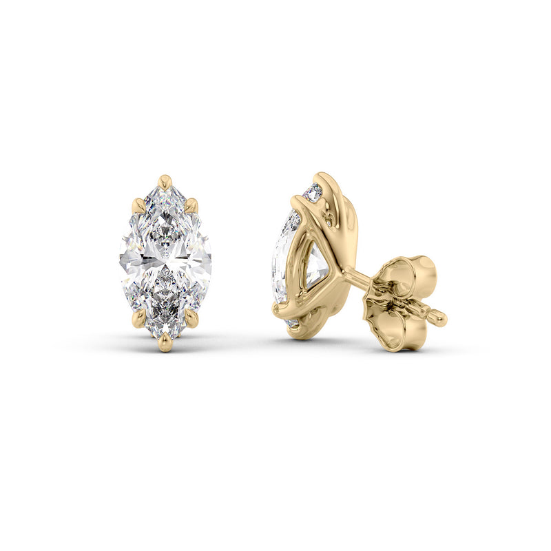 Marquise Diamond 6-Prong Martini Stud Earrings IGI Certified