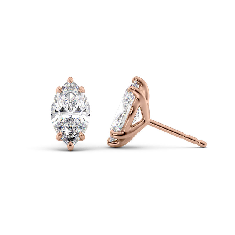 Marquise Diamond 6-Prong Martini Stud Earrings IGI Certified