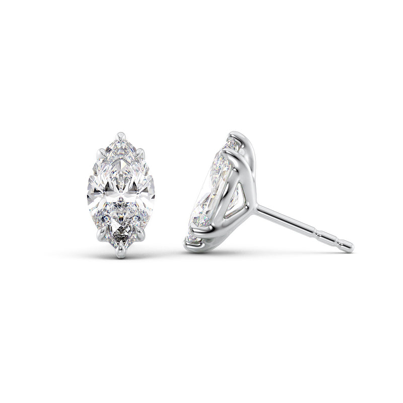 Marquise Diamond 6-Prong Martini Stud Earrings IGI Certified