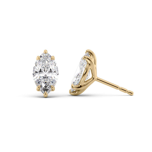 Marquise Diamond 6-Prong Martini Stud Earrings IGI Certified