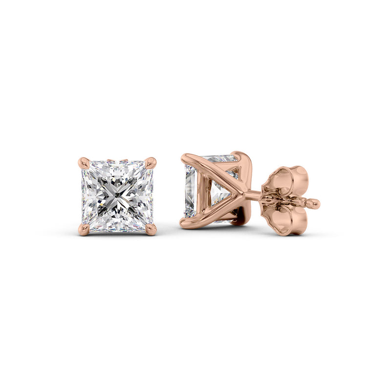 Princess Diamond 4-Prong Martini Stud Earrings IGI Certified
