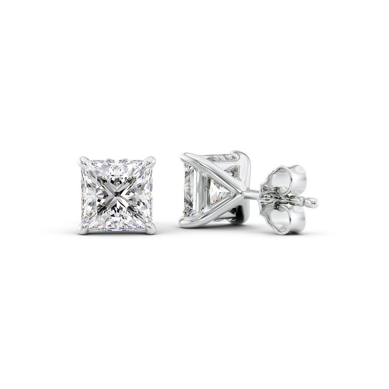 Princess Diamond 4-Prong Martini Stud Earrings IGI Certified