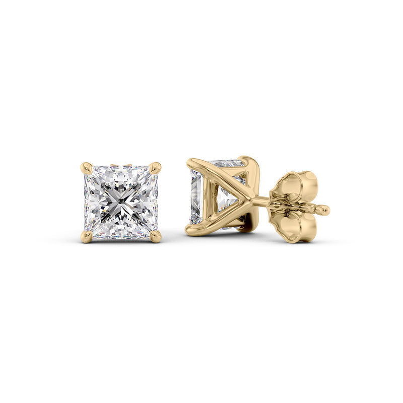 Princess Diamond 4-Prong Martini Stud Earrings IGI Certified