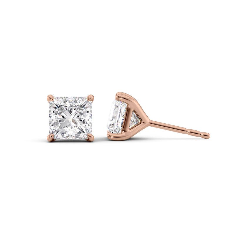Princess Diamond 4-Prong Martini Stud Earrings IGI Certified
