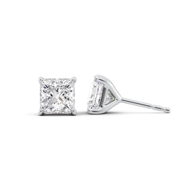 Princess Diamond 4-Prong Martini Stud Earrings IGI Certified