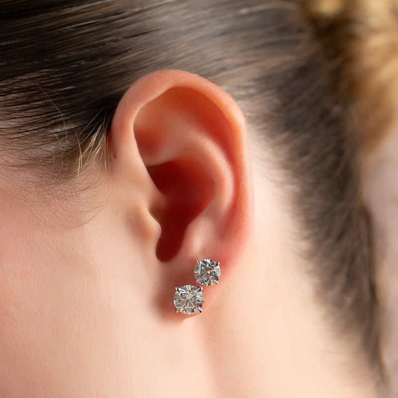 Lab-Grown Diamond 4-Prong Martini Stud Earrings IGI Certified