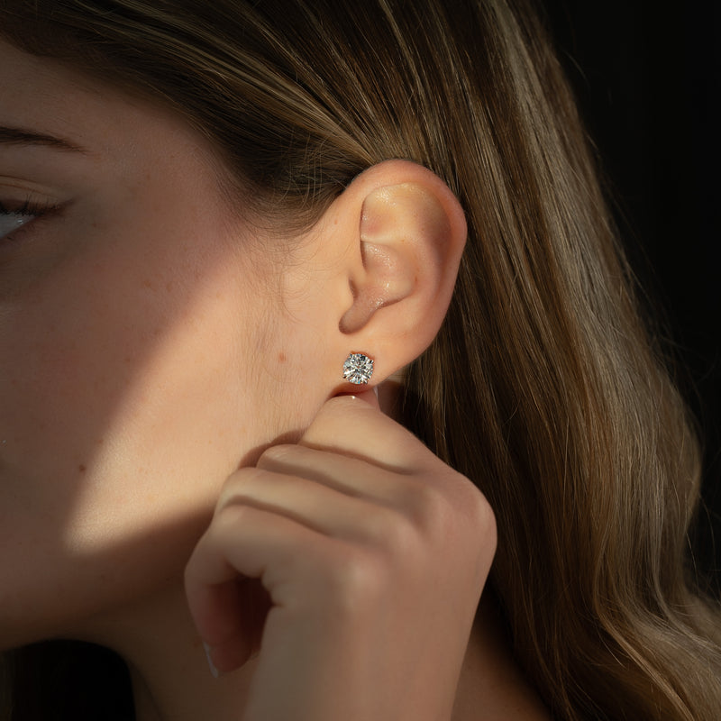 Lab-Grown Diamond 4-Prong Martini Stud Earrings IGI Certified