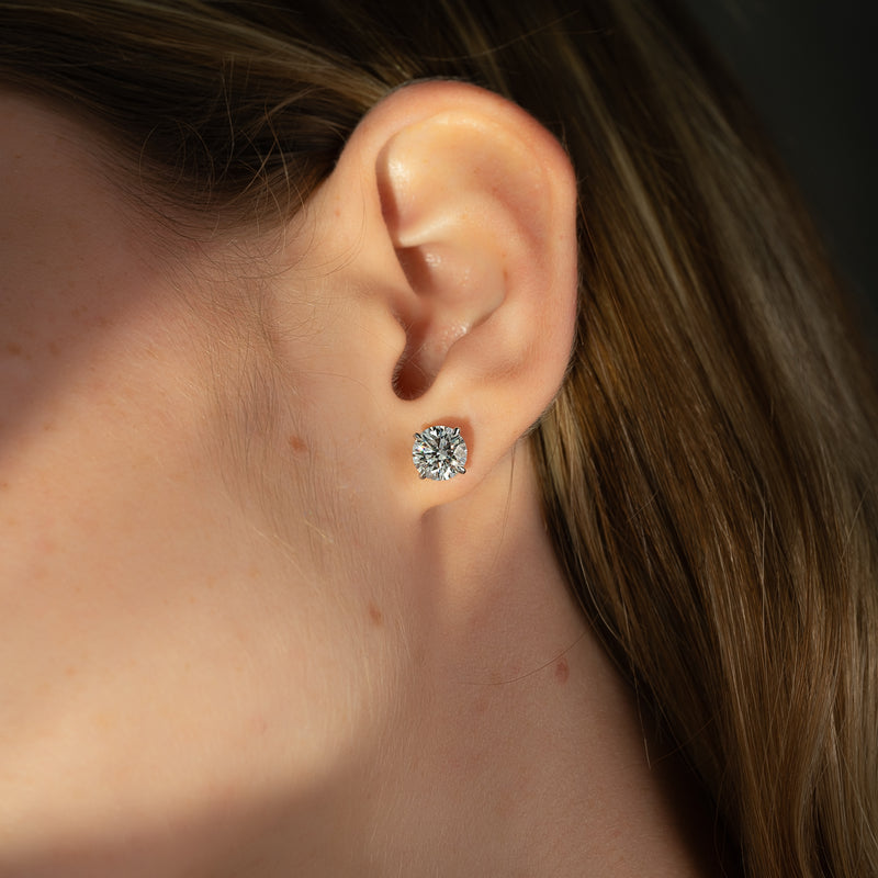 Lab-Grown Diamond 4-Prong Martini Stud Earrings IGI Certified