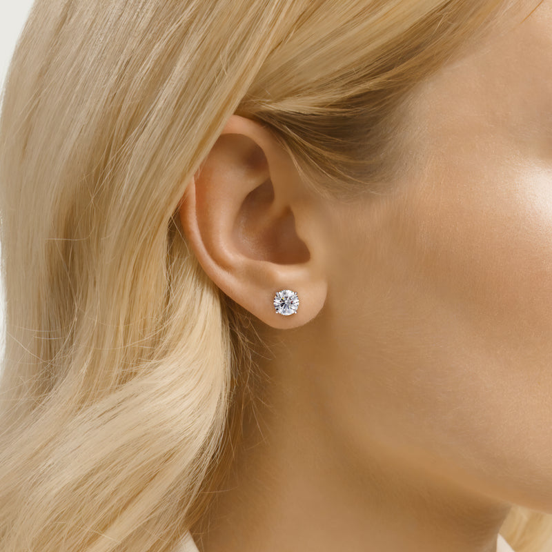 Lab-Grown Diamond 4-Prong Martini Stud Earrings IGI Certified