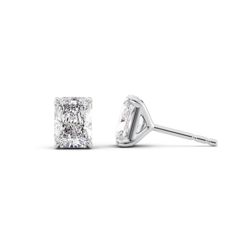 Radiant Diamond 4-Prong Martini Stud Earrings IGI Certified