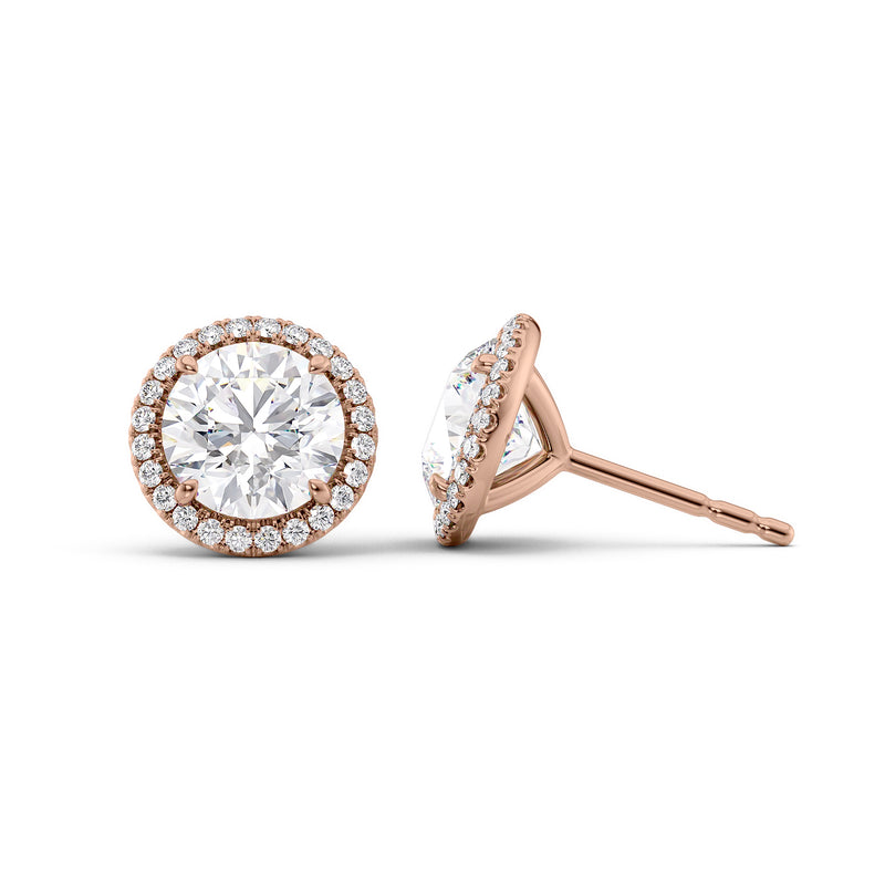 Lab Diamond Halo Stud Earrings – LosKoros
