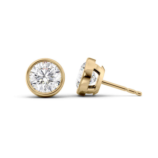 Bezel Stud Earrings IGI Certified