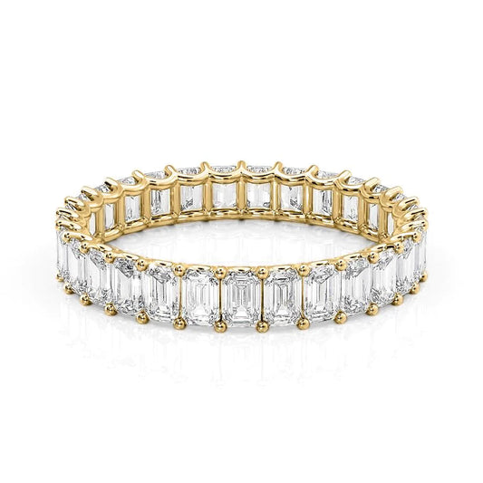 Emerald Diamond U Prong Eternity Ring