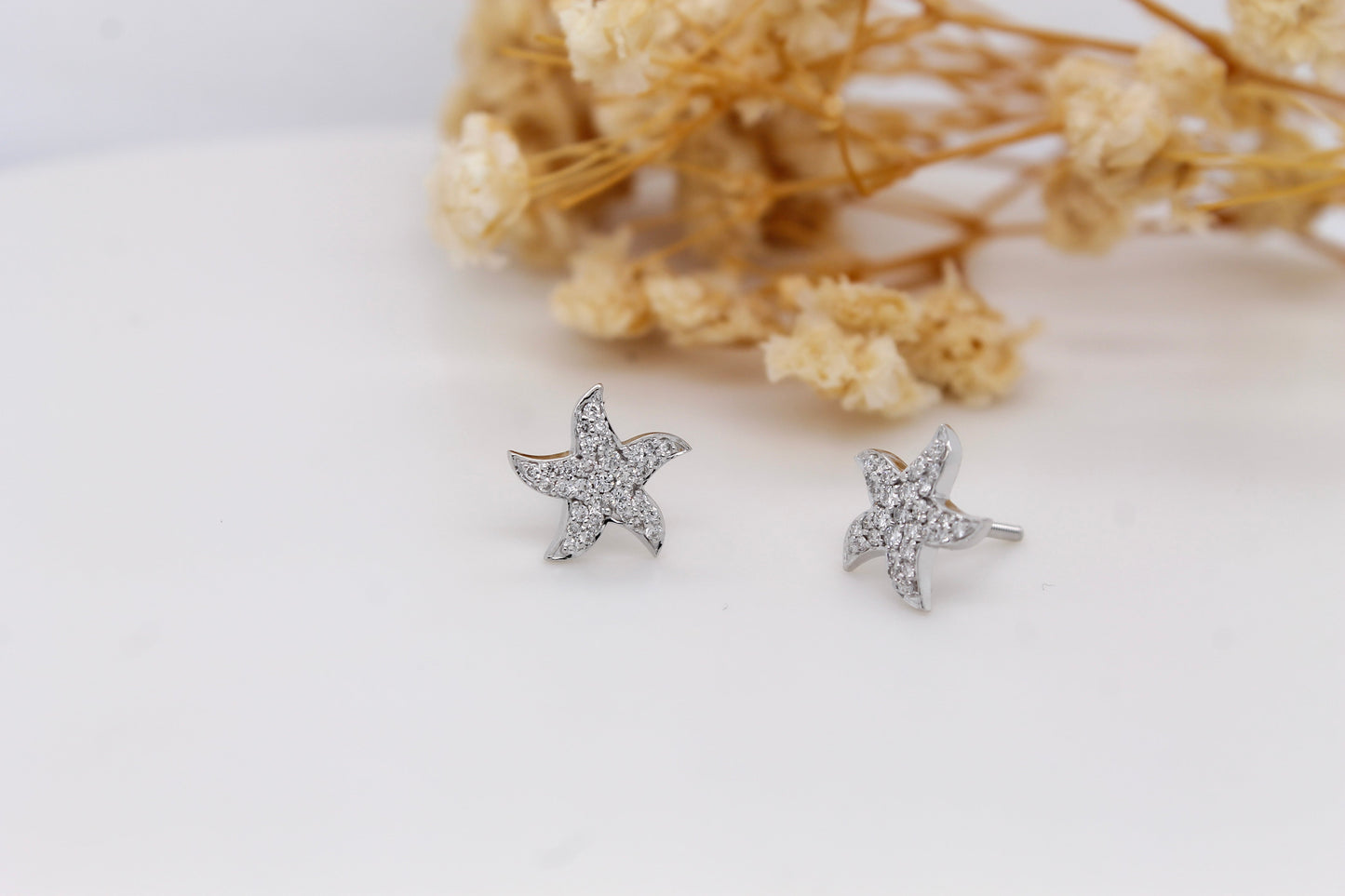 Diamond Starfish Earrings