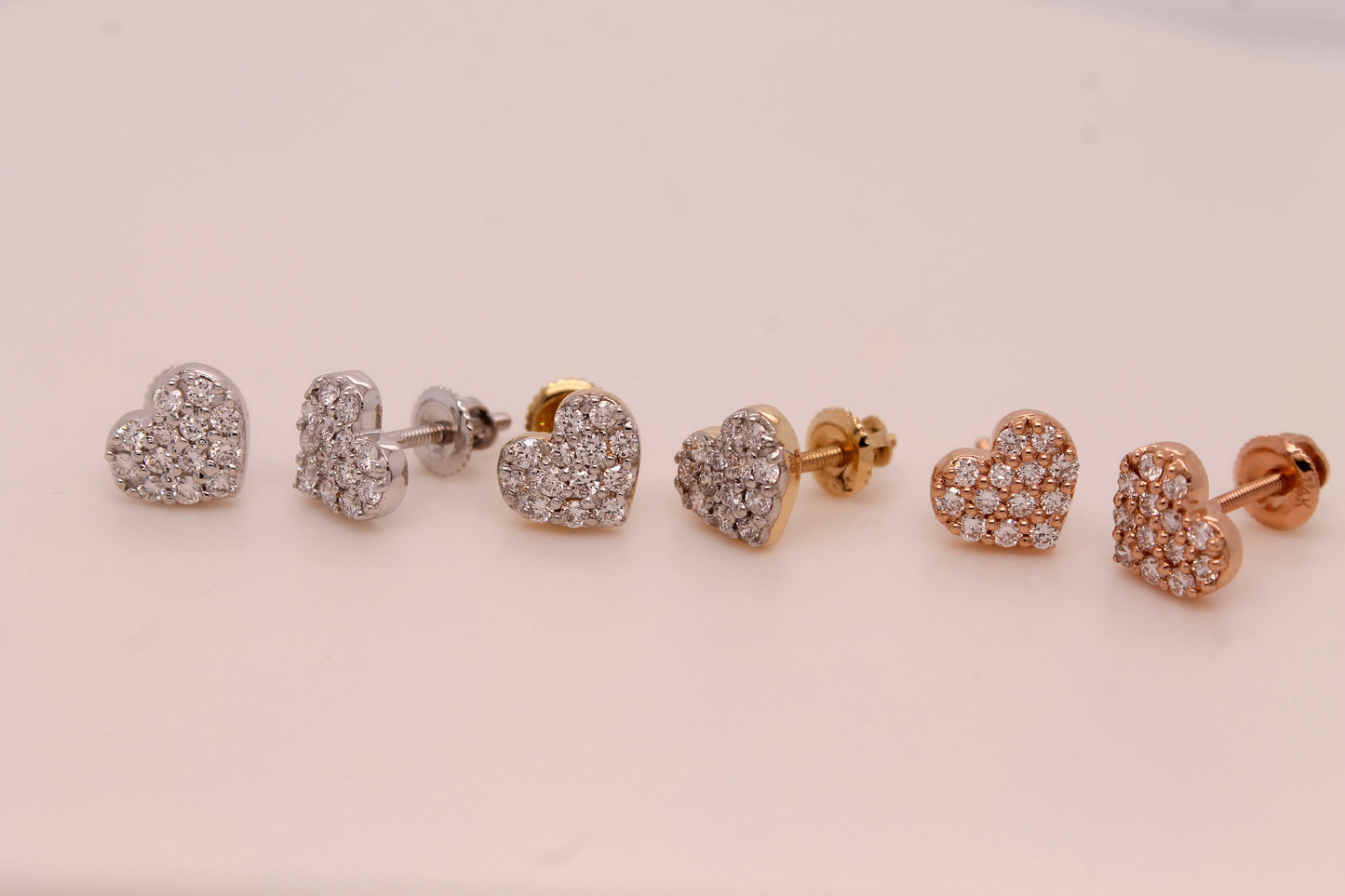Diamond Fancy Heart Stud Earrings