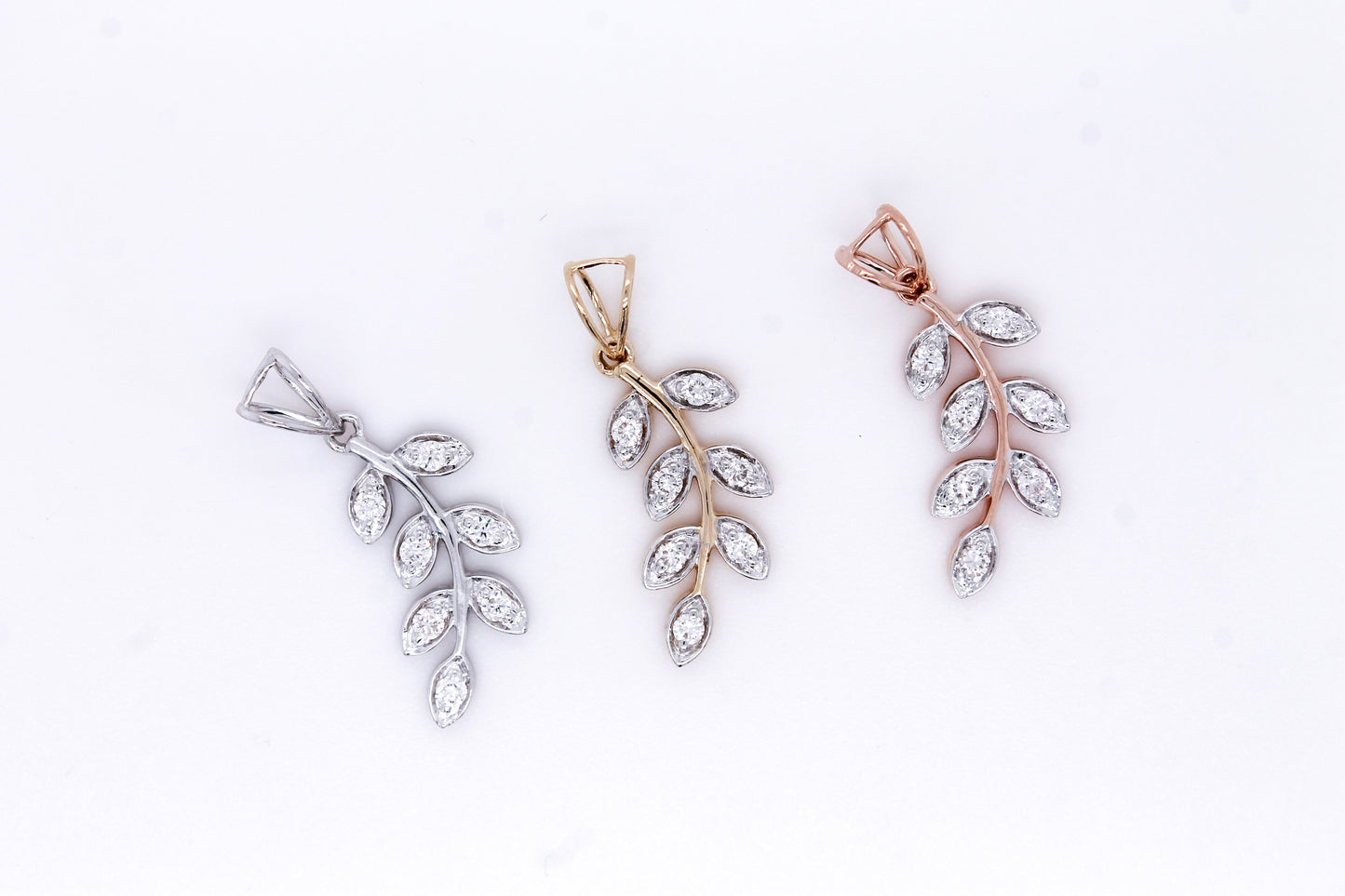 Diamond Leaves Pendant