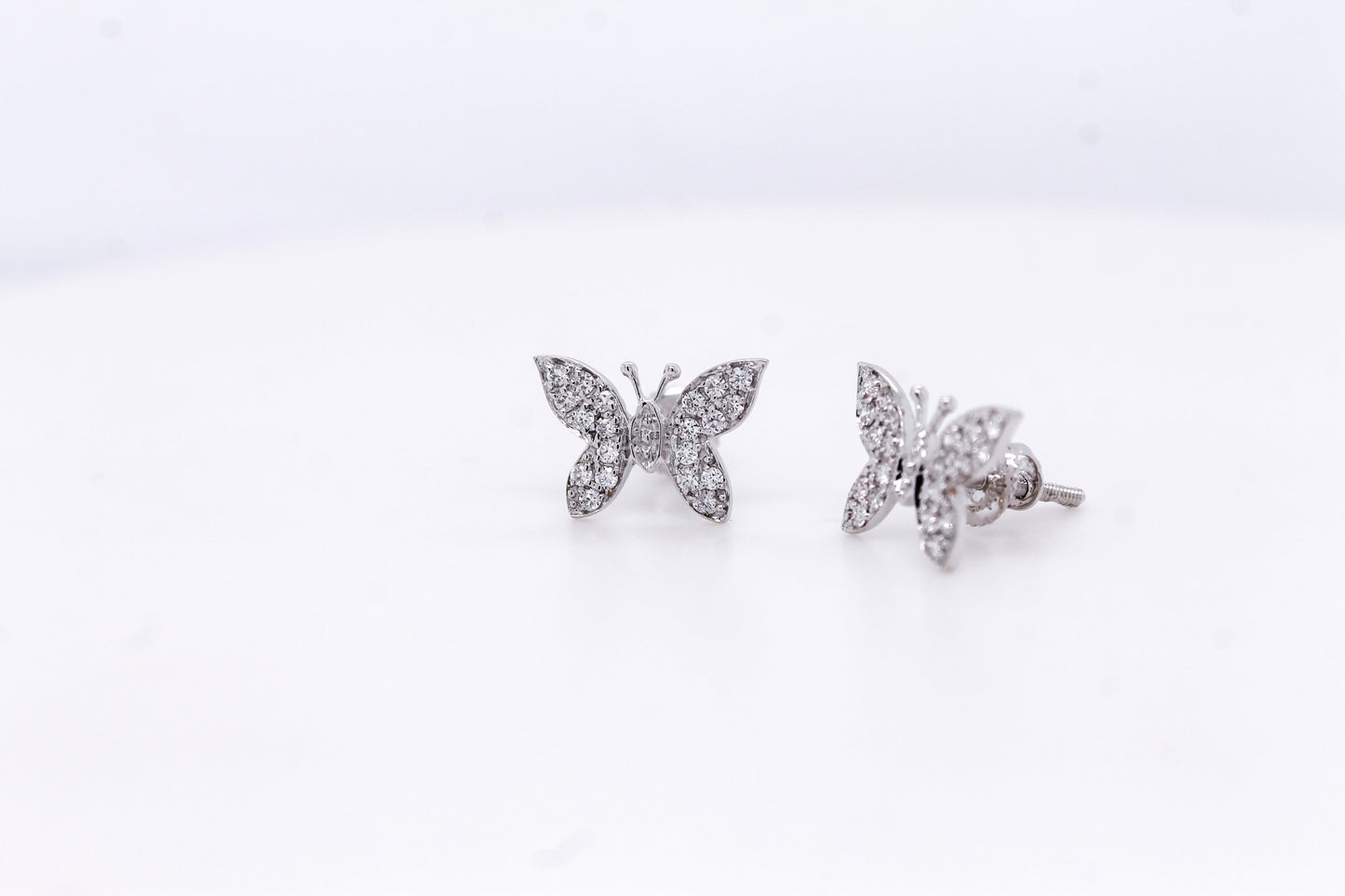 Diamond Butterfly Stud Earring