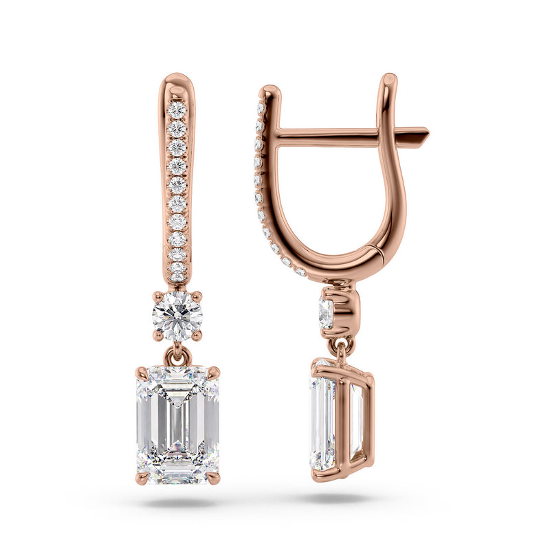 Emerald Diamond Drop Earrings