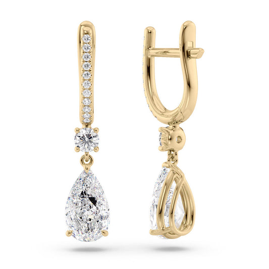Pear Diamond Drop Earrings