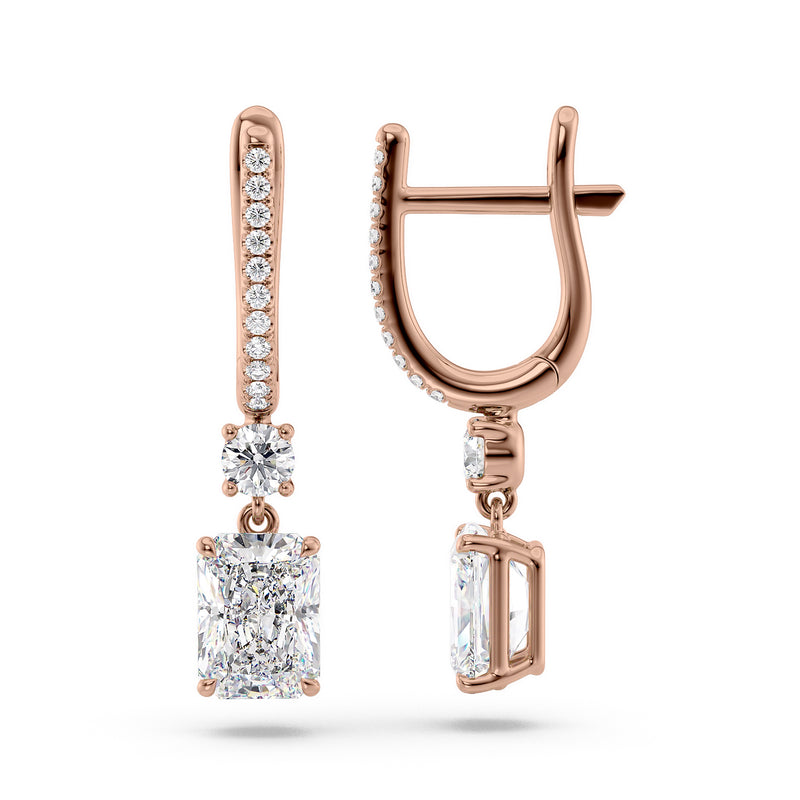 Radiant Diamond Drop Earrings