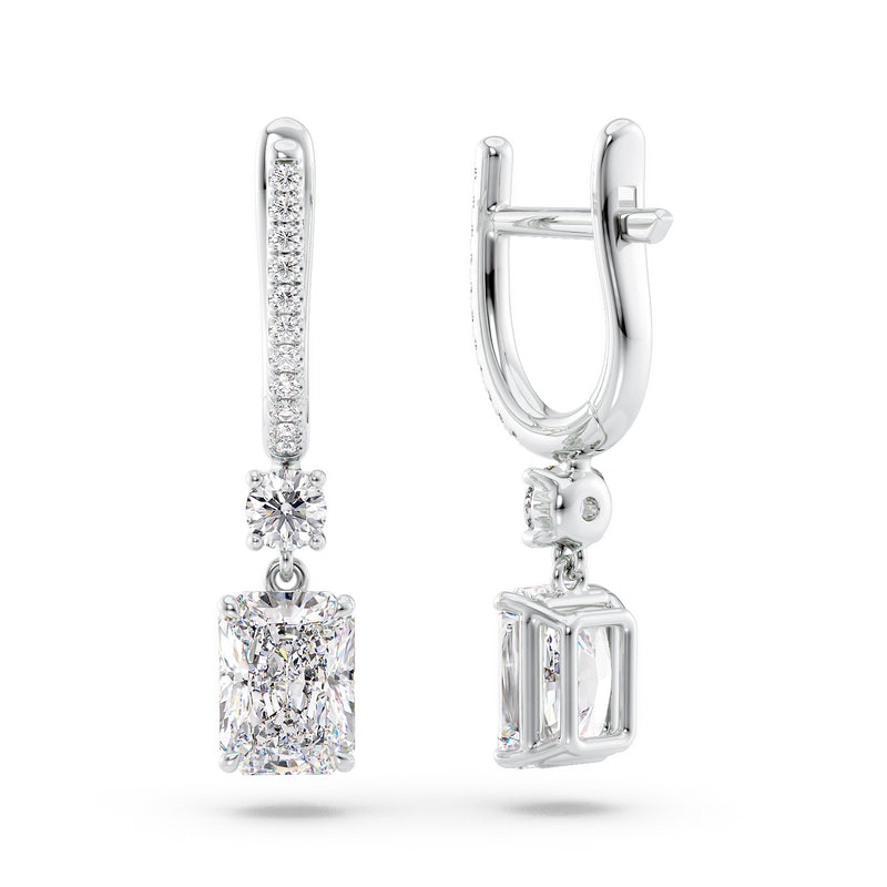 Radiant Diamond Drop Earrings