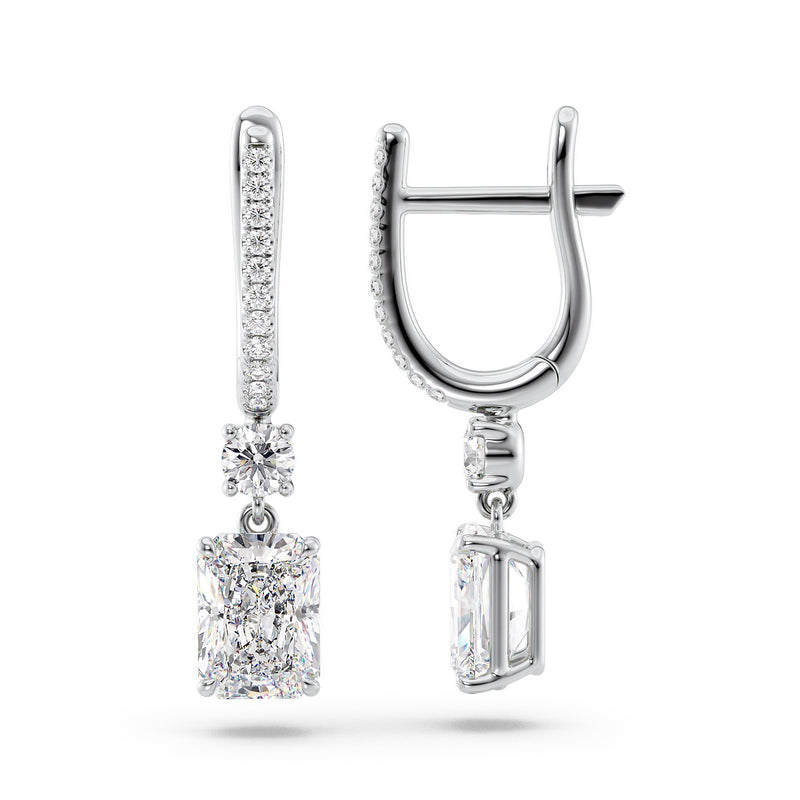 Radiant Diamond Drop Earrings