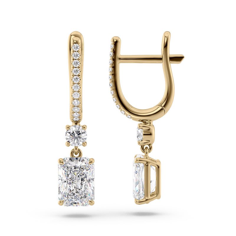 Radiant Diamond Drop Earrings