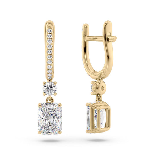 Radiant Diamond Drop Earrings