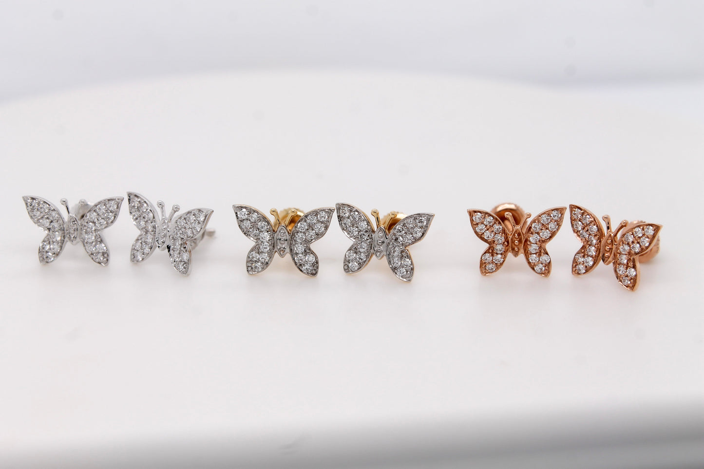 Diamond Butterfly Stud Earring