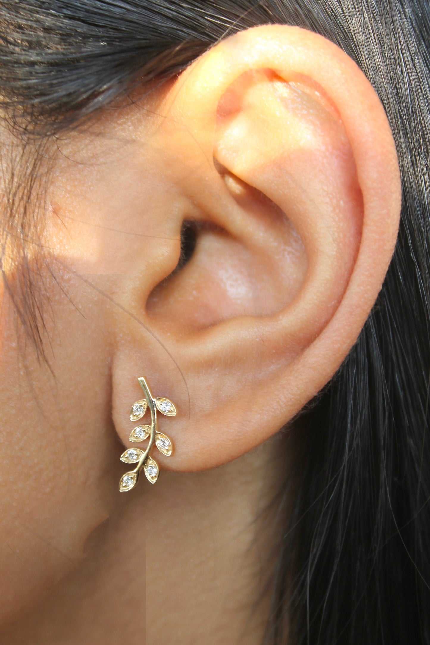 Diamond Leaves Earrings