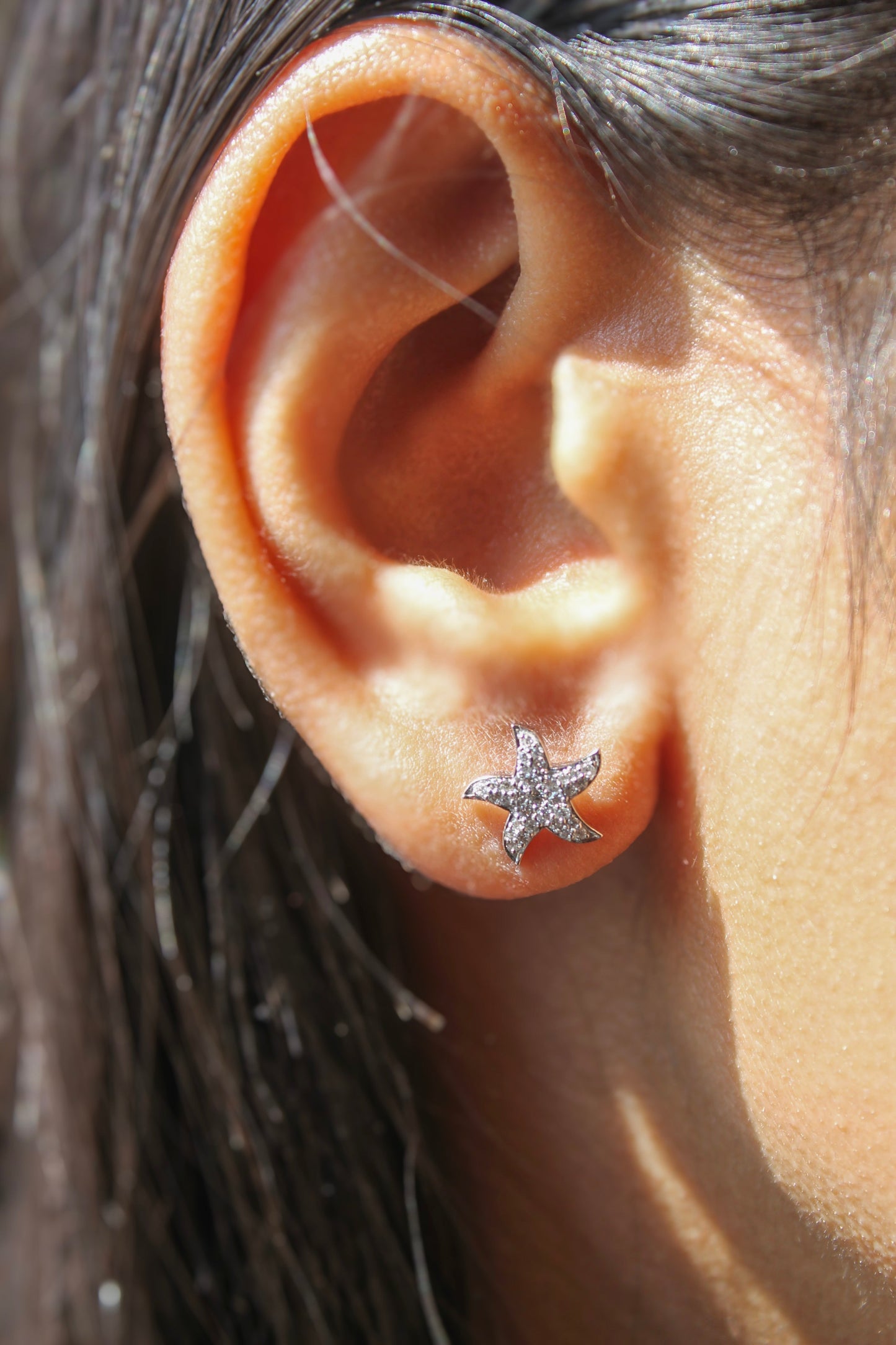 Diamond Starfish Earrings