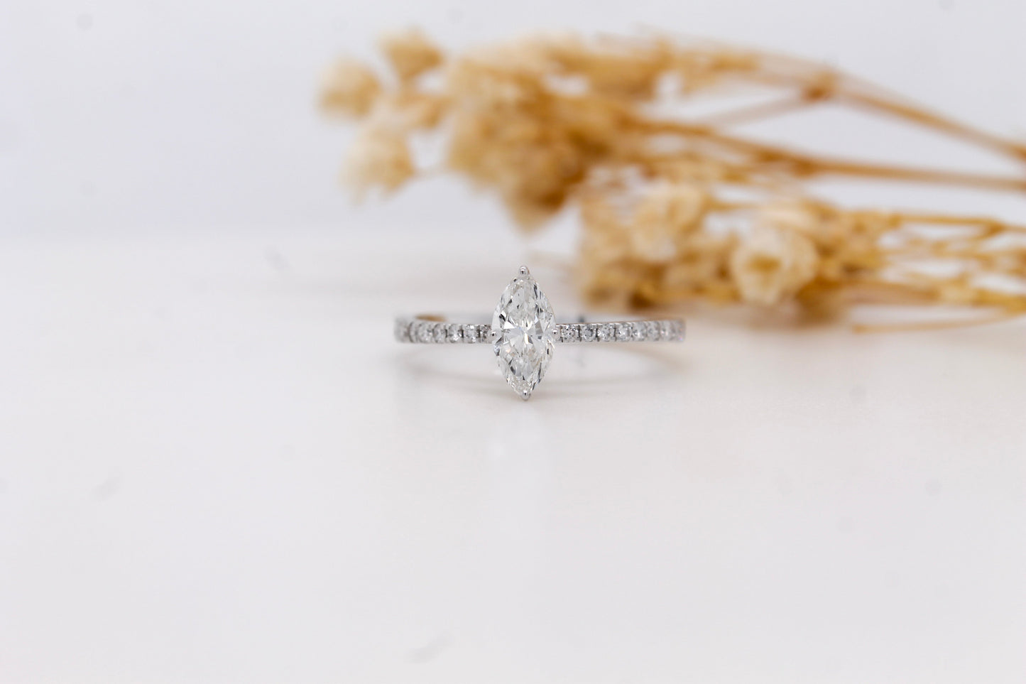 Marquise-Cut Diamond Engagement Ring