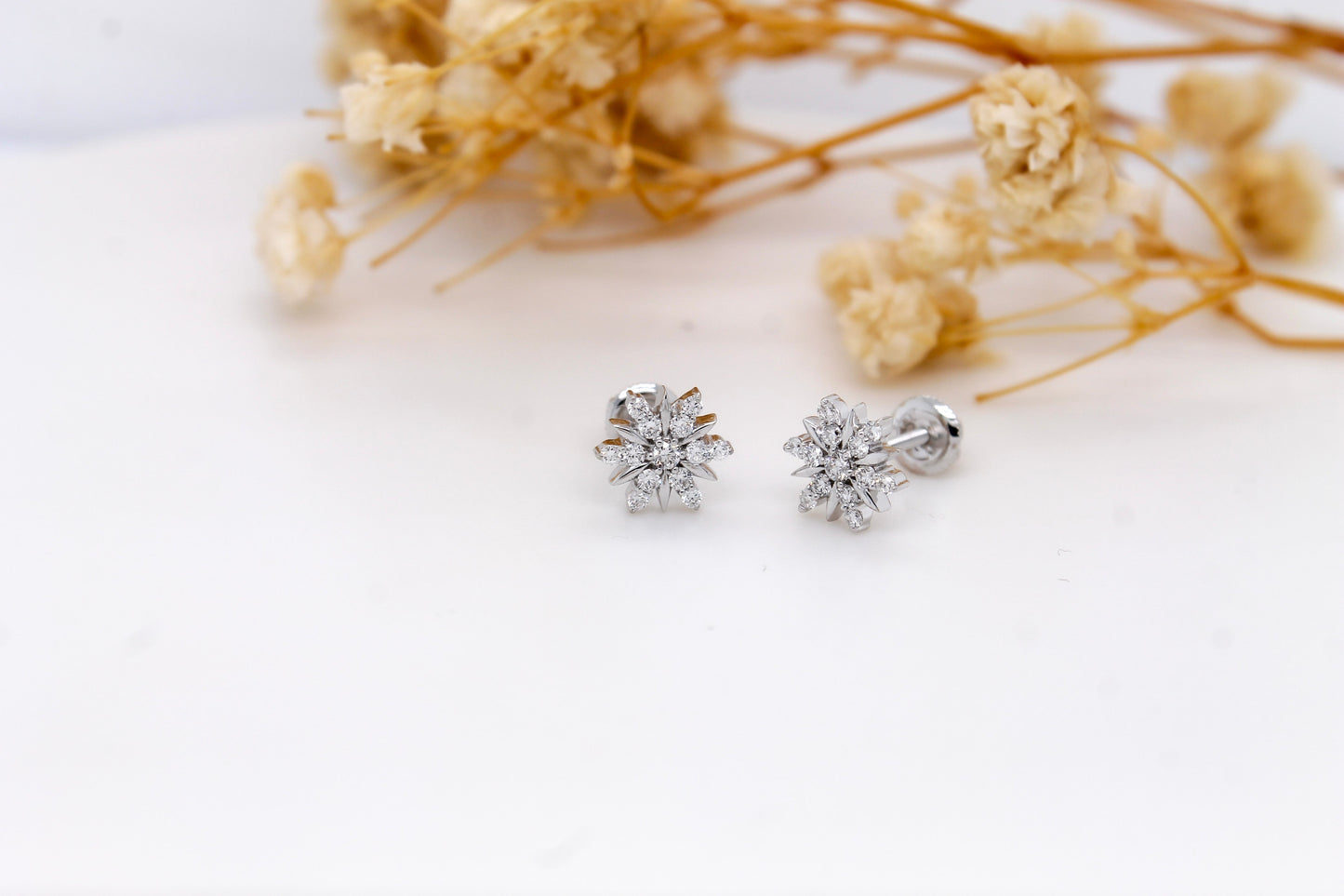Diamond Snowflake Earrings